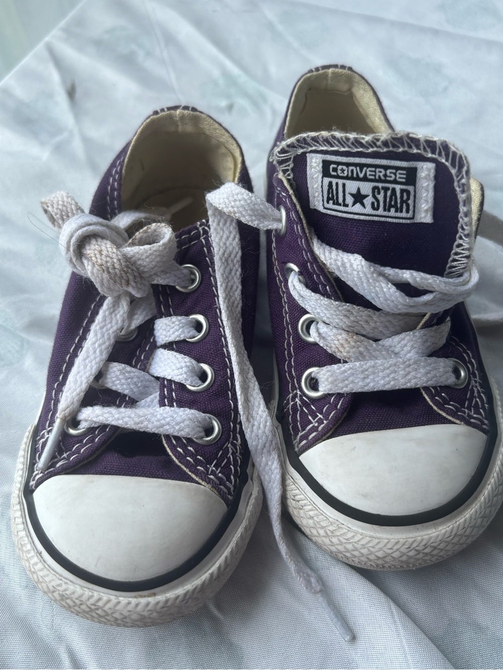Converse Kids Purple Low-Top Canvas Sneakers